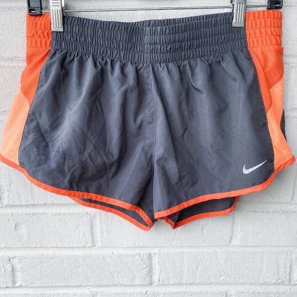 Nike Pants - Nike | Grey & Orange Dri-Fit Tempo Running Shorts